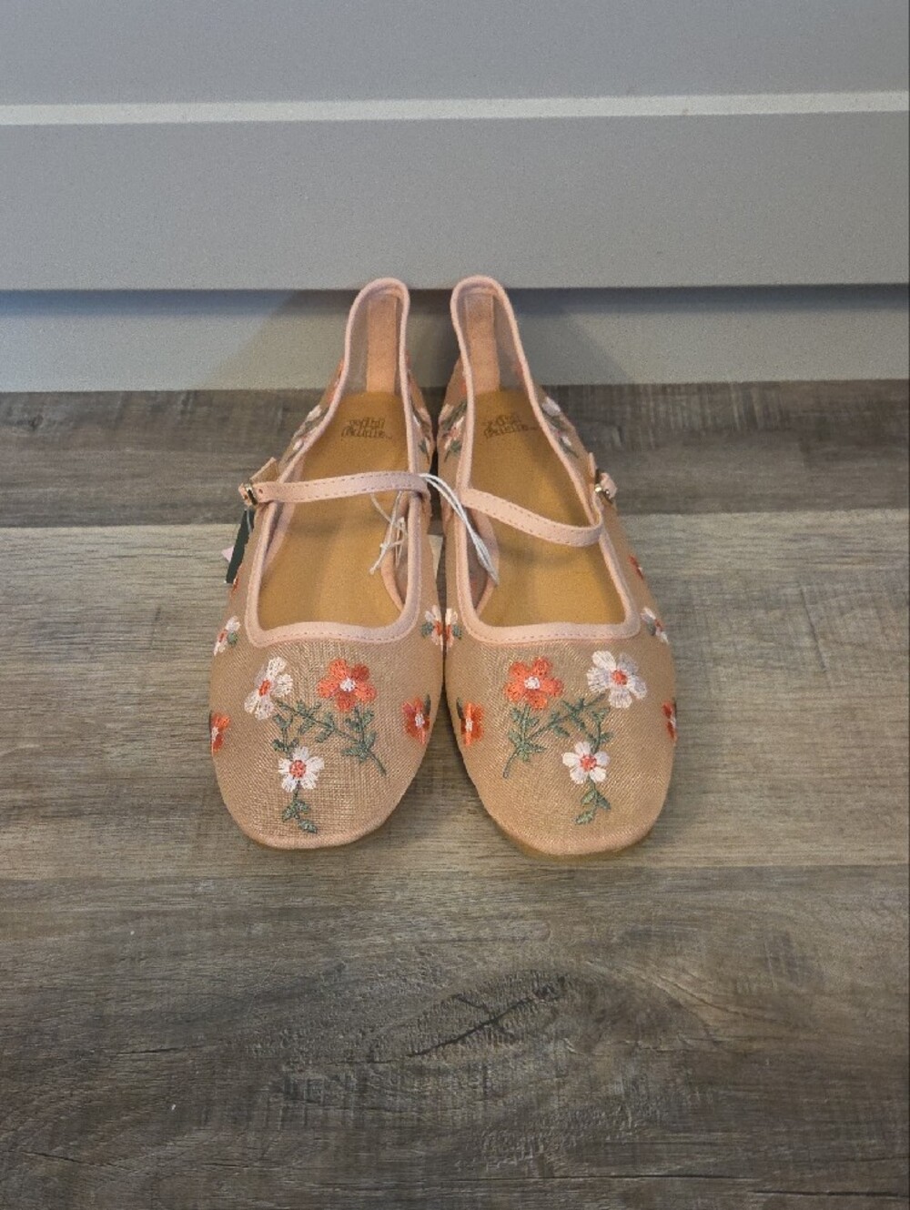 Embroidered Floral Mesh Elsa Flats, Mary Jane Flats Blush Color, Size 9, New - Picture 5 of 11